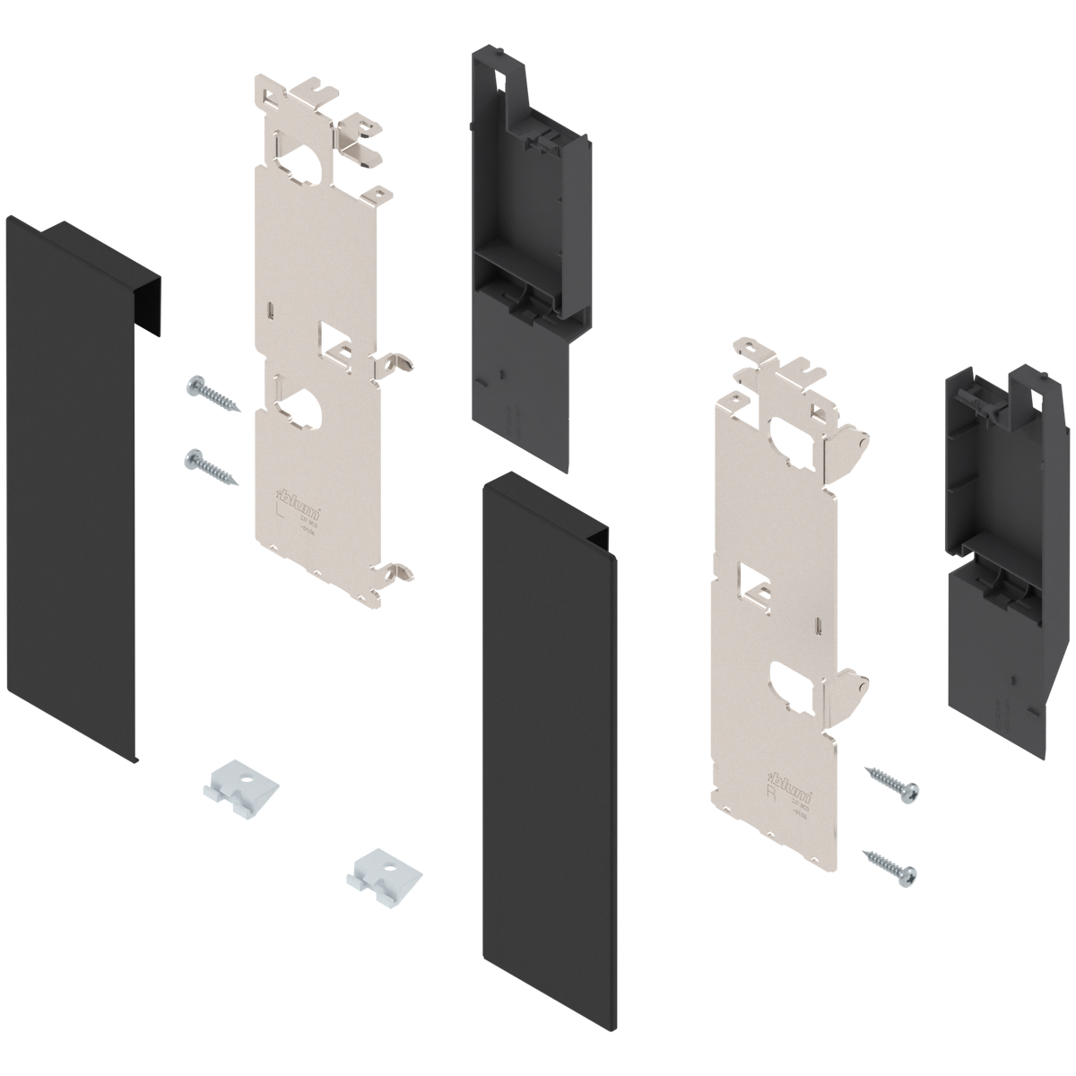 LEGRABOX INNER DRAWER FRONT BRACKETS PR CARBON BLACK MATT NO.09857633 ...